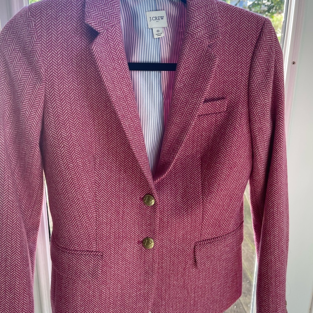 J.Crew Red Herringbone Blazer